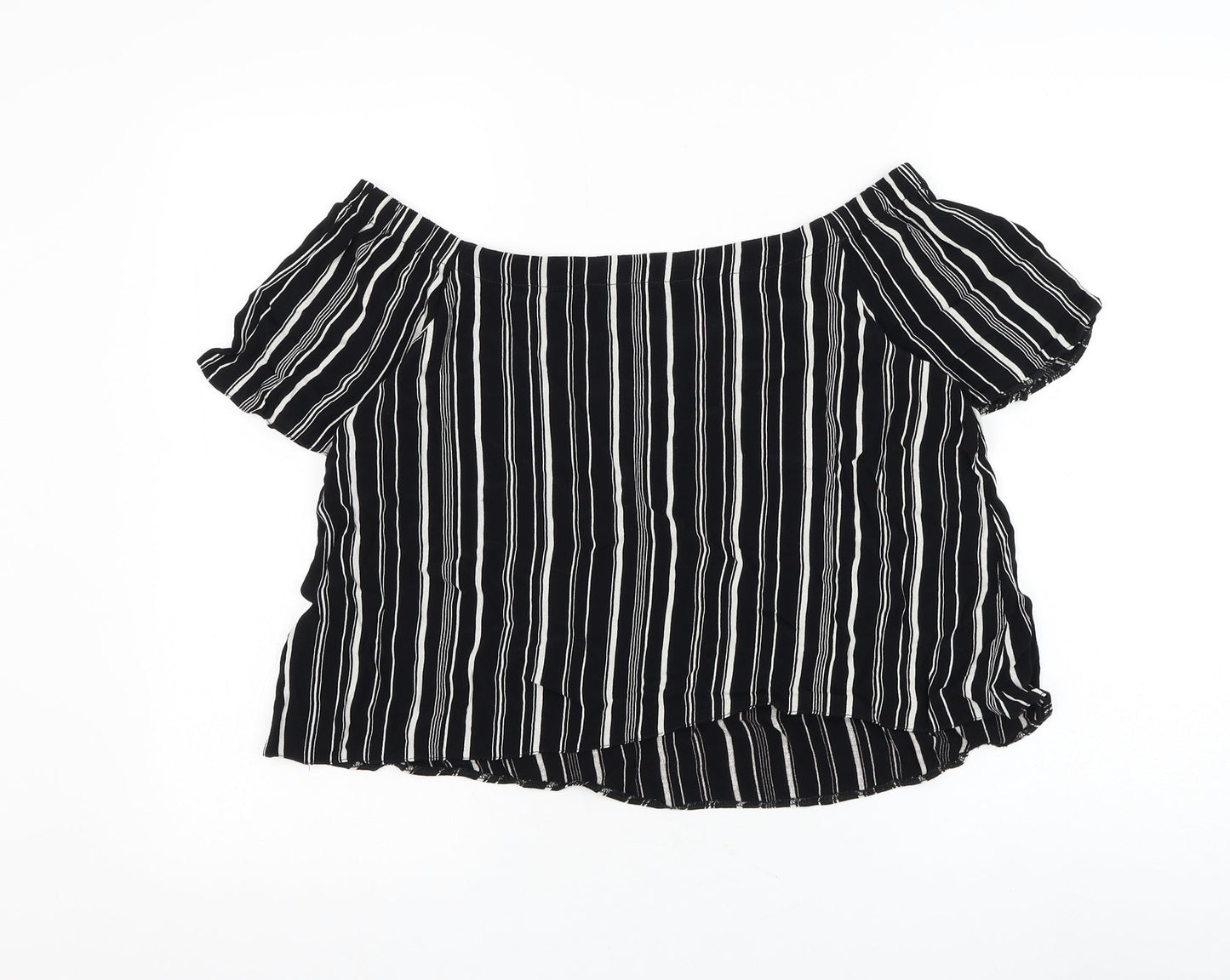 Womens UK Size 10 New Look Black Basic Blouse
