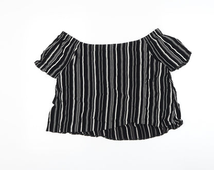 Womens UK Size 10 New Look Black Basic Blouse