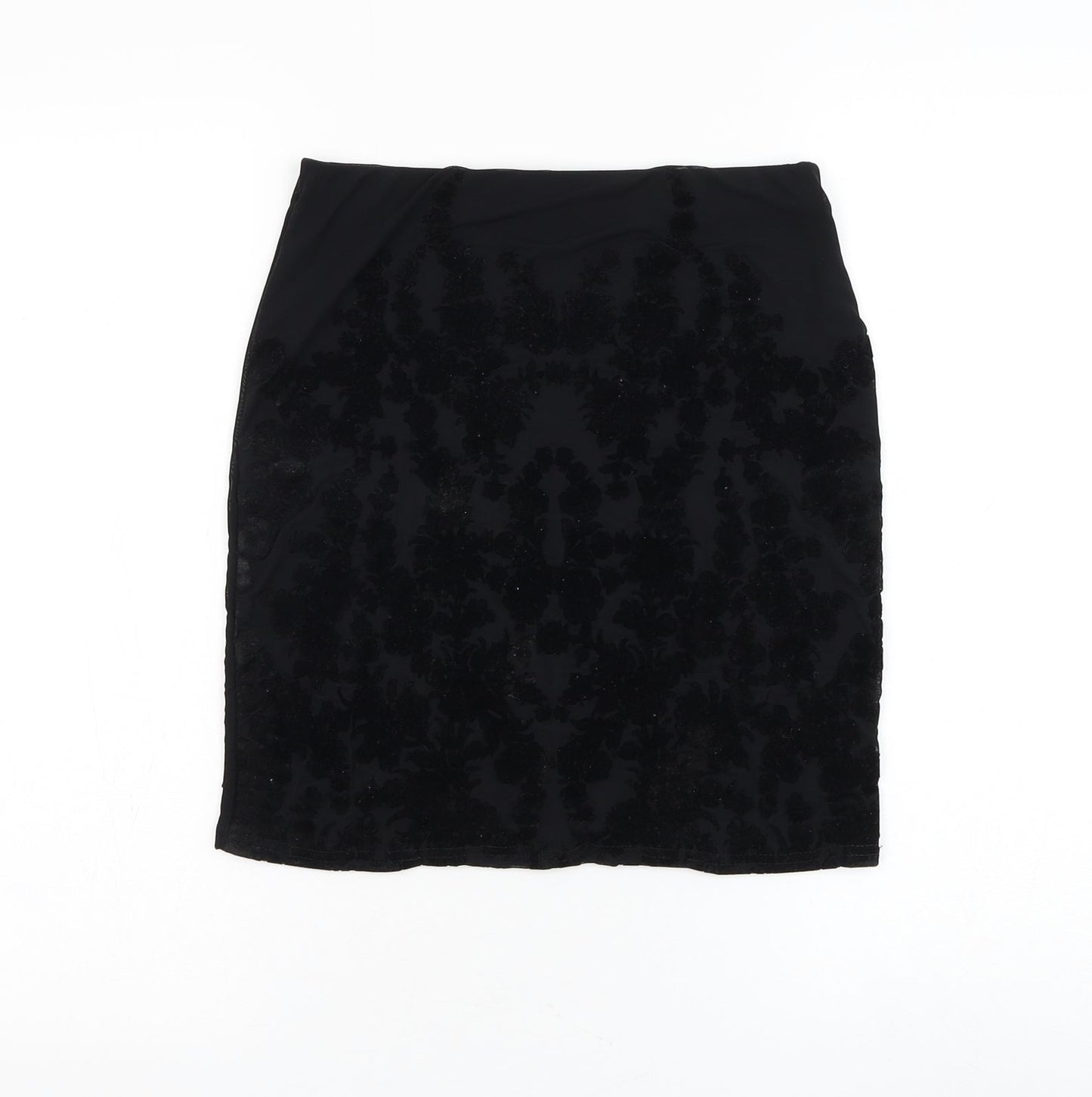 Missguided Womens Black Geometric Polyester Straight & Pencil Skirt Size 10