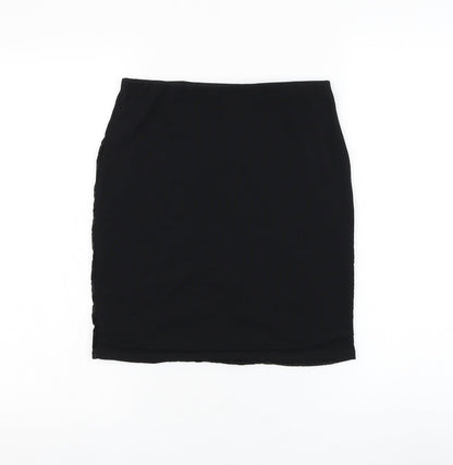 Missguided Womens Black Geometric Polyester Straight & Pencil Skirt Size 10