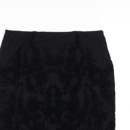 Missguided Womens Black Geometric Polyester Straight & Pencil Skirt Size 10
