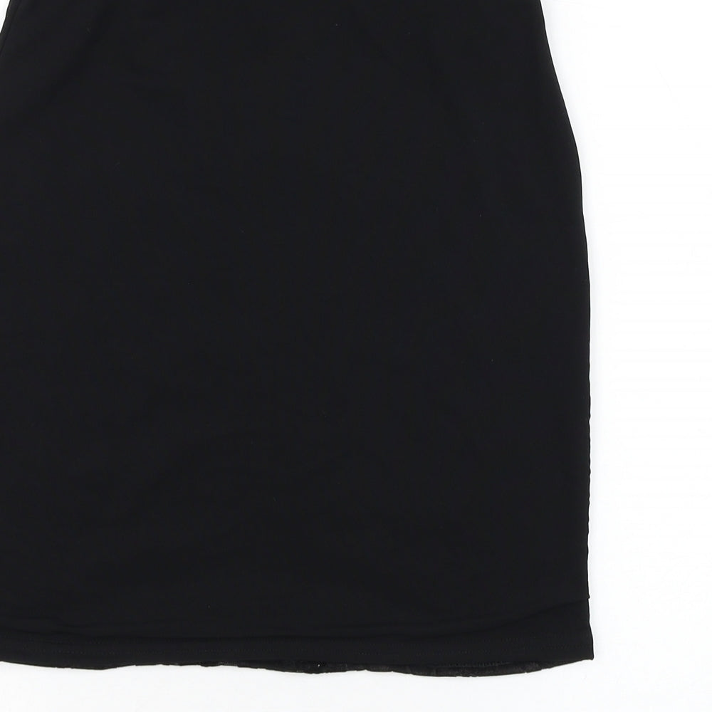 Missguided Womens Black Geometric Polyester Straight & Pencil Skirt Size 10