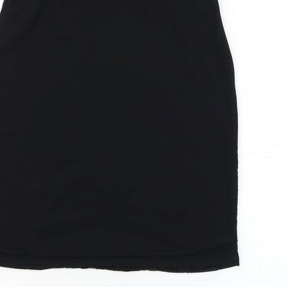 Missguided Womens Black Geometric Polyester Straight & Pencil Skirt Size 10