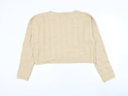 Womens UK Size 8 Missguided Beige Cardigan Jumper