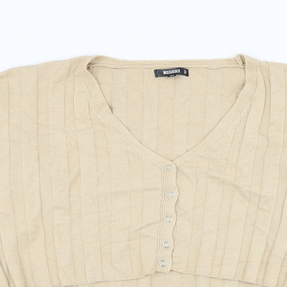 Womens UK Size 8 Missguided Beige Cardigan Jumper