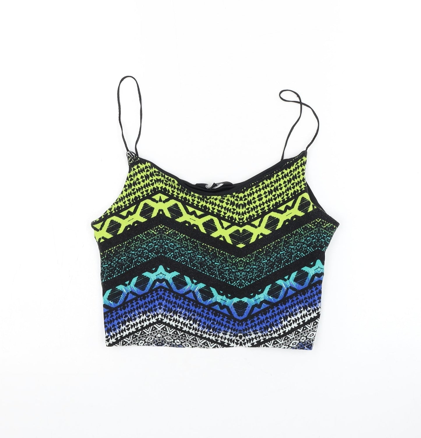 Womens UK Size 10 New Look Multicoloured Cropped Tank