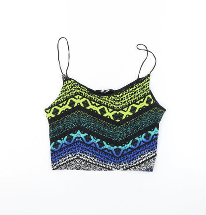 Womens UK Size 10 New Look Multicoloured Cropped Tank