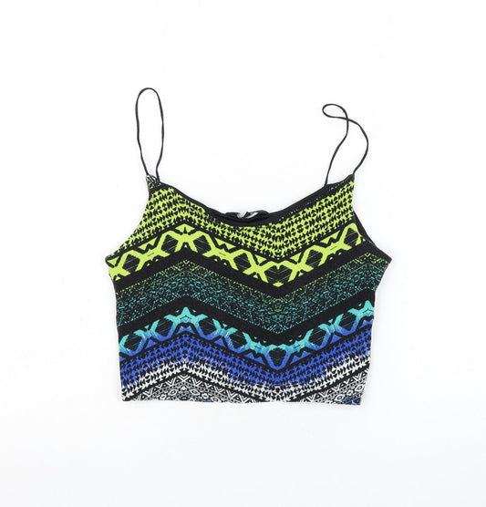 Womens UK Size 10 New Look Multicoloured Cropped Tank