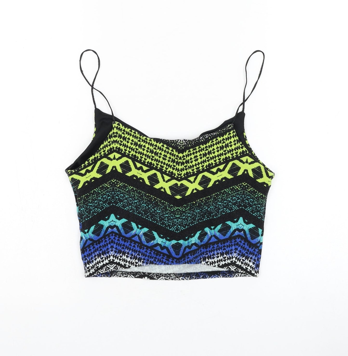 Womens UK Size 10 New Look Multicoloured Cropped Tank