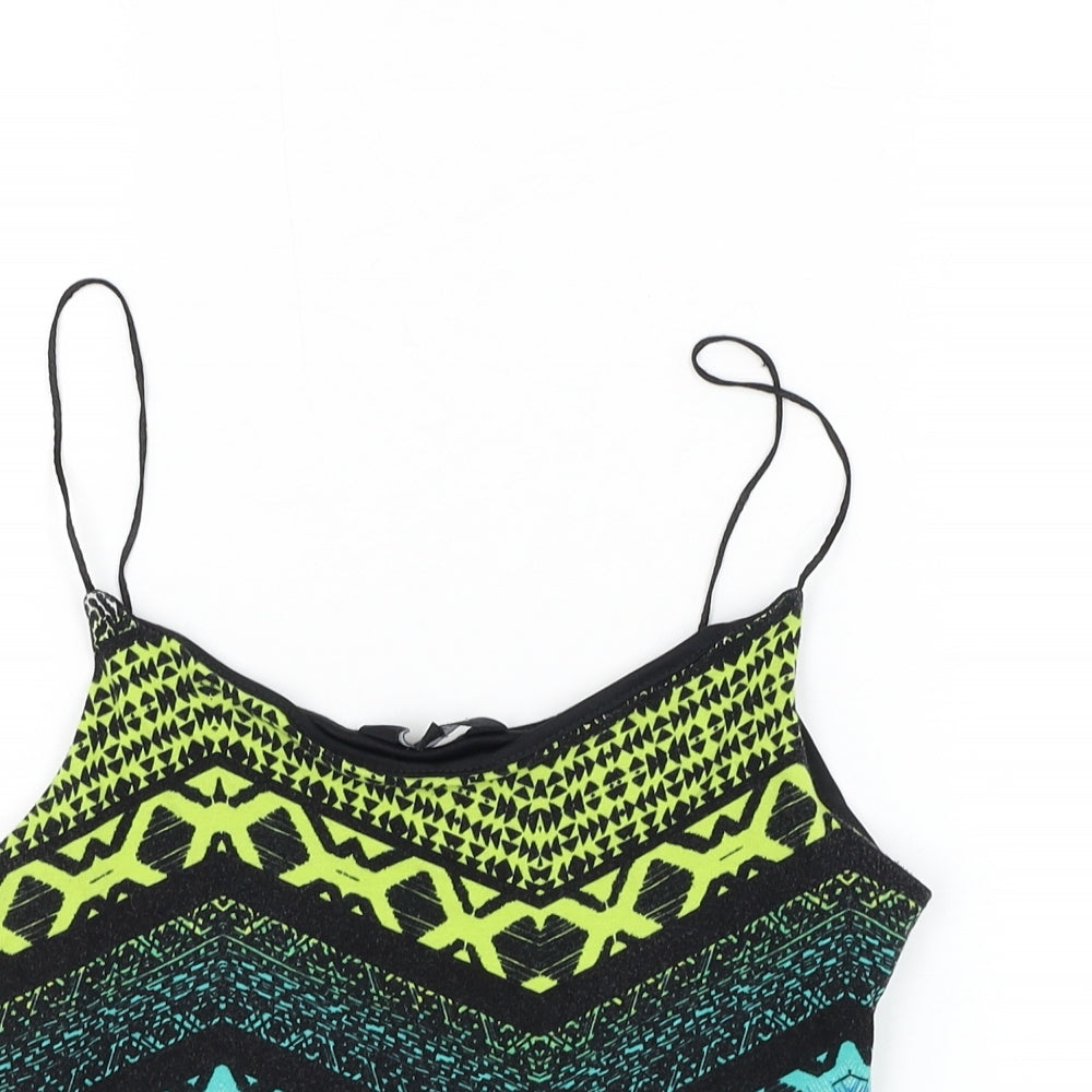 Womens UK Size 10 New Look Multicoloured Cropped Tank