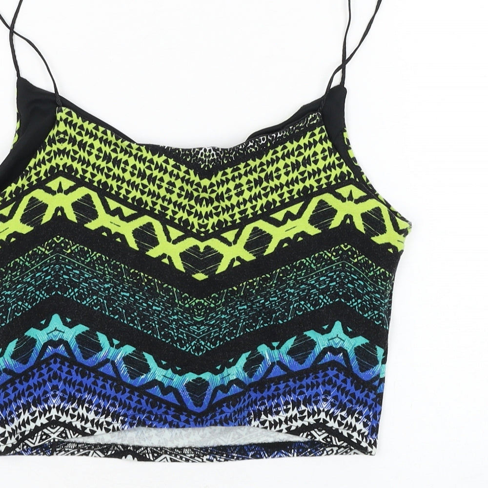 Womens UK Size 10 New Look Multicoloured Cropped Tank
