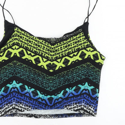 Womens UK Size 10 New Look Multicoloured Cropped Tank