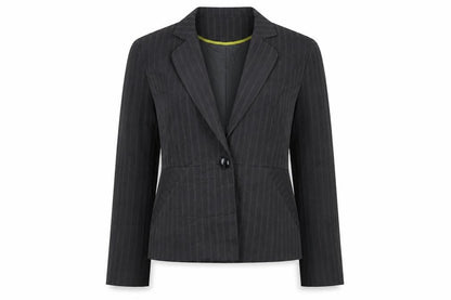 George Womens Grey Striped Jacket Blazer Size 12 Button