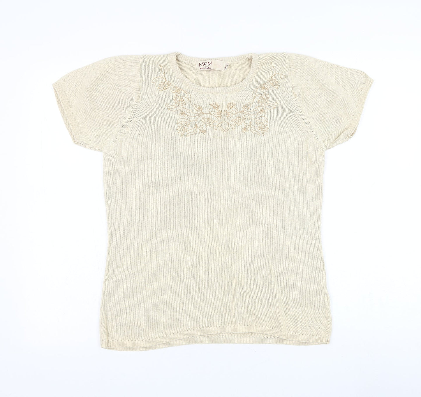 Womens UK Size 10 EWM Beige Pullover Jumper