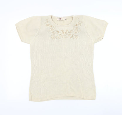 Womens UK Size 10 EWM Beige Pullover Jumper