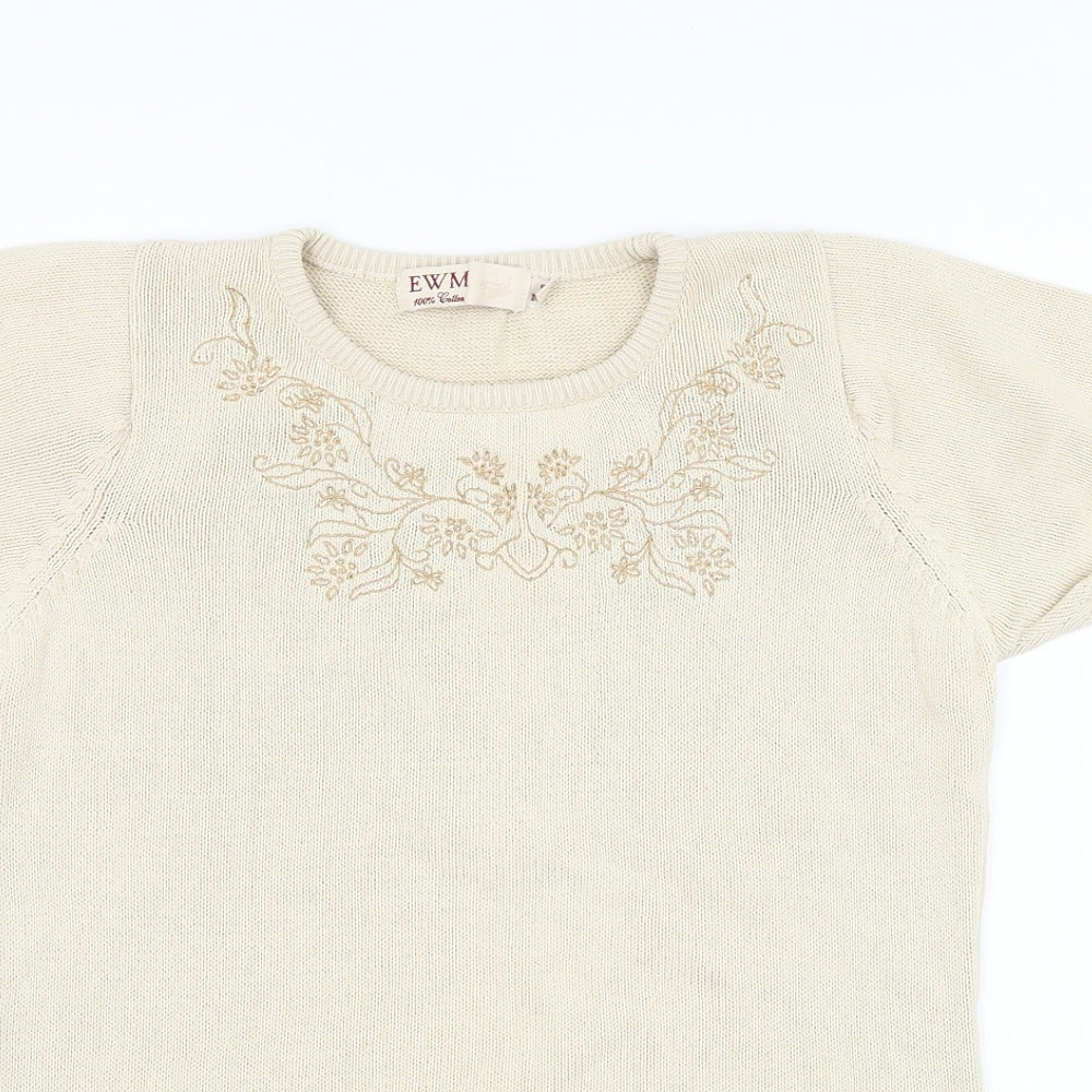 Womens UK Size 10 EWM Beige Pullover Jumper