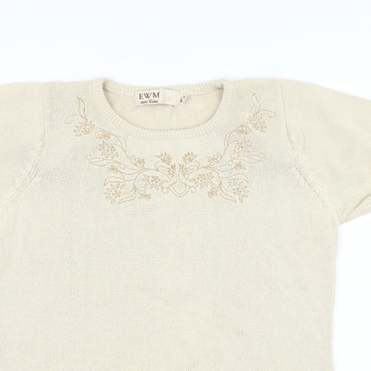 Womens UK Size 10 EWM Beige Pullover Jumper