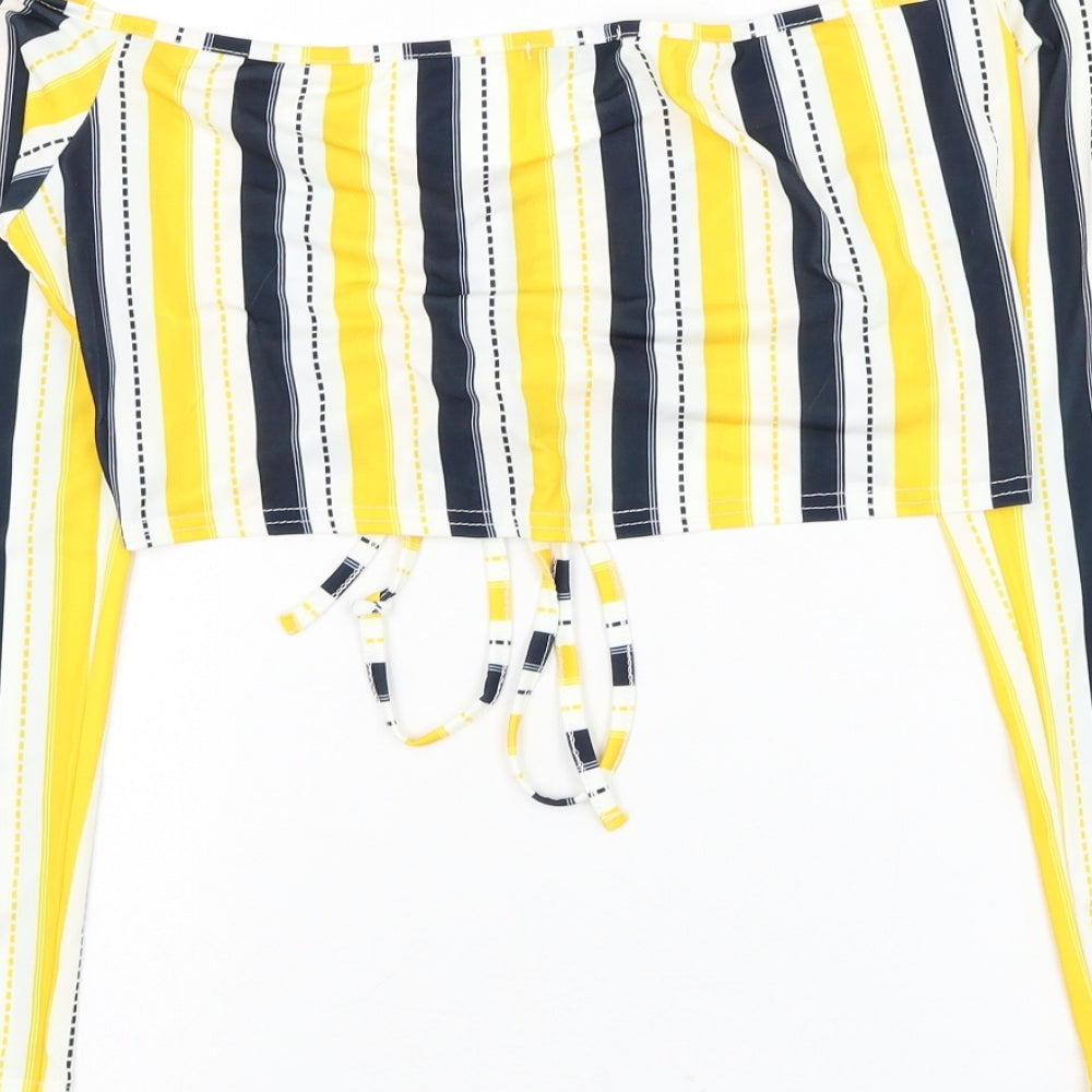 Womens UK Size 10 I-X London White Cropped Blouse