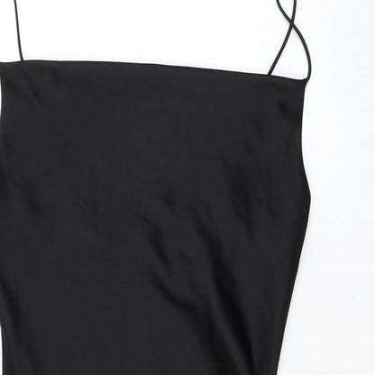 Topshop Womens Black Polyester Shift Size 8 Square Neck Pullover