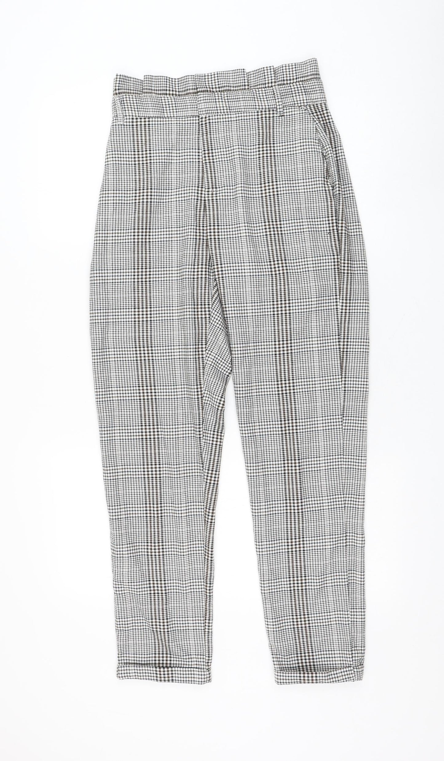 Womens UK Size S Sinsay Regular Fit Carrot White Trousers