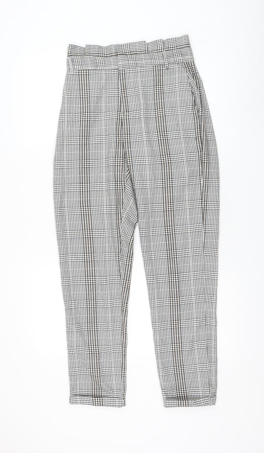 Womens UK Size S Sinsay Regular Fit Carrot White Trousers