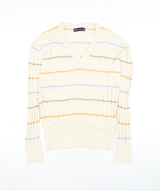 Womens UK Size S Marks and Spencer Beige Pullover Jumper