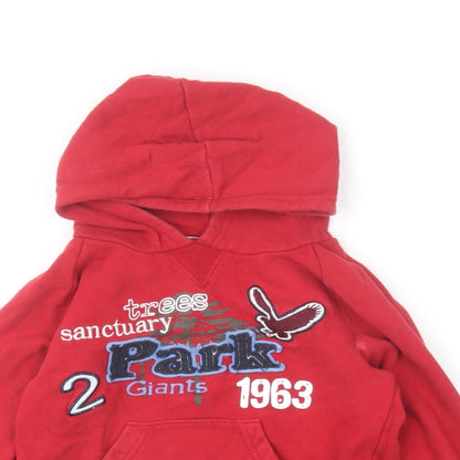 Dunnes Stores Boys Red Cotton Pullover Hoodie Size 2-3 Years Pullover - Trees Sanctuary Park