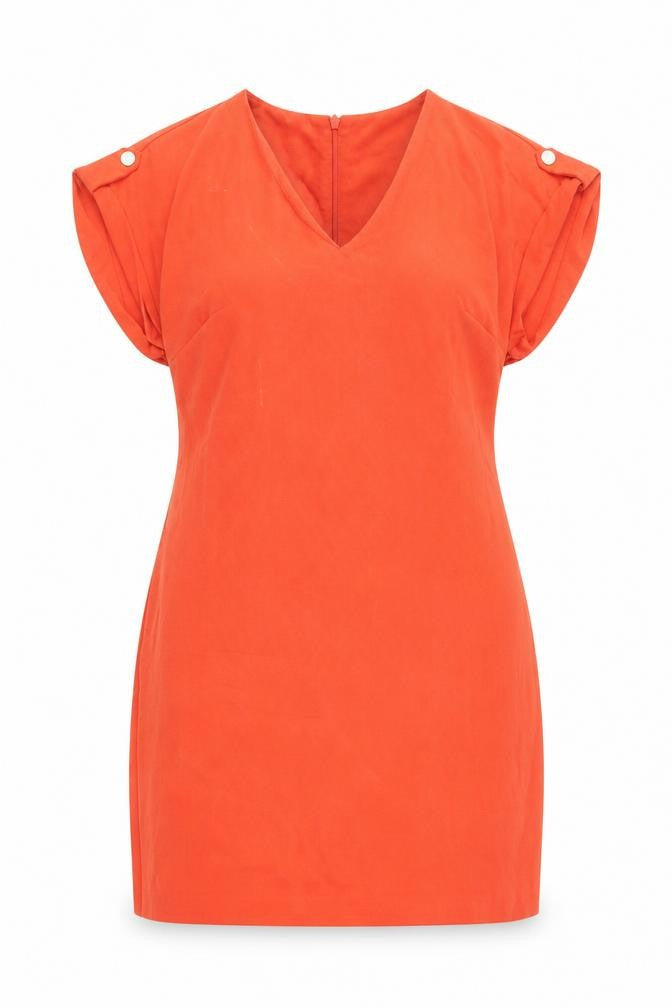 Dorothy Perkins Womens Orange Polyester A-Line Size 10 V-Neck Zip