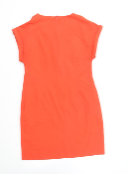 Dorothy Perkins Womens Orange Polyester A-Line Size 10 V-Neck Zip