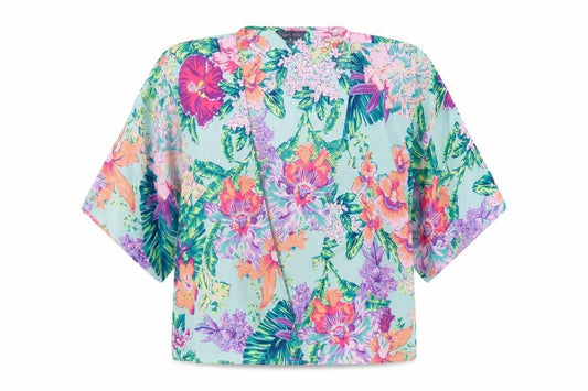Womens UK Size 8 New Look Multicoloured Kimono Blouse