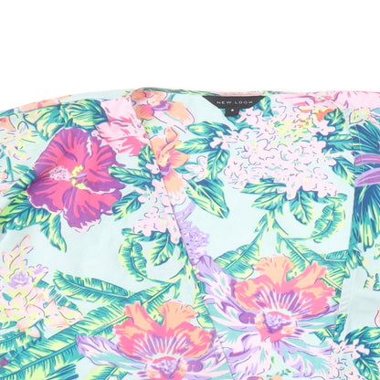 Womens UK Size 8 New Look Multicoloured Kimono Blouse