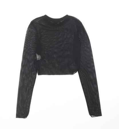 Womens UK Size 4 Missguided Black Basic T-Shirt