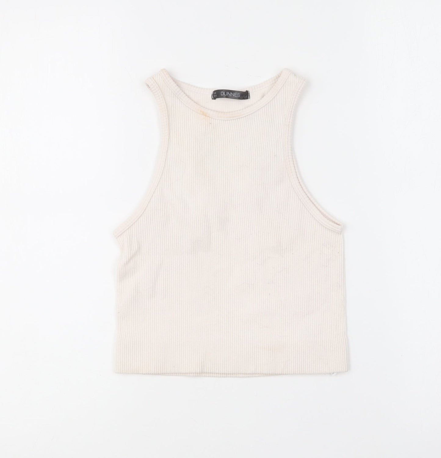 Womens UK Size XS Dunnes Stores Ivory Cropped Tank