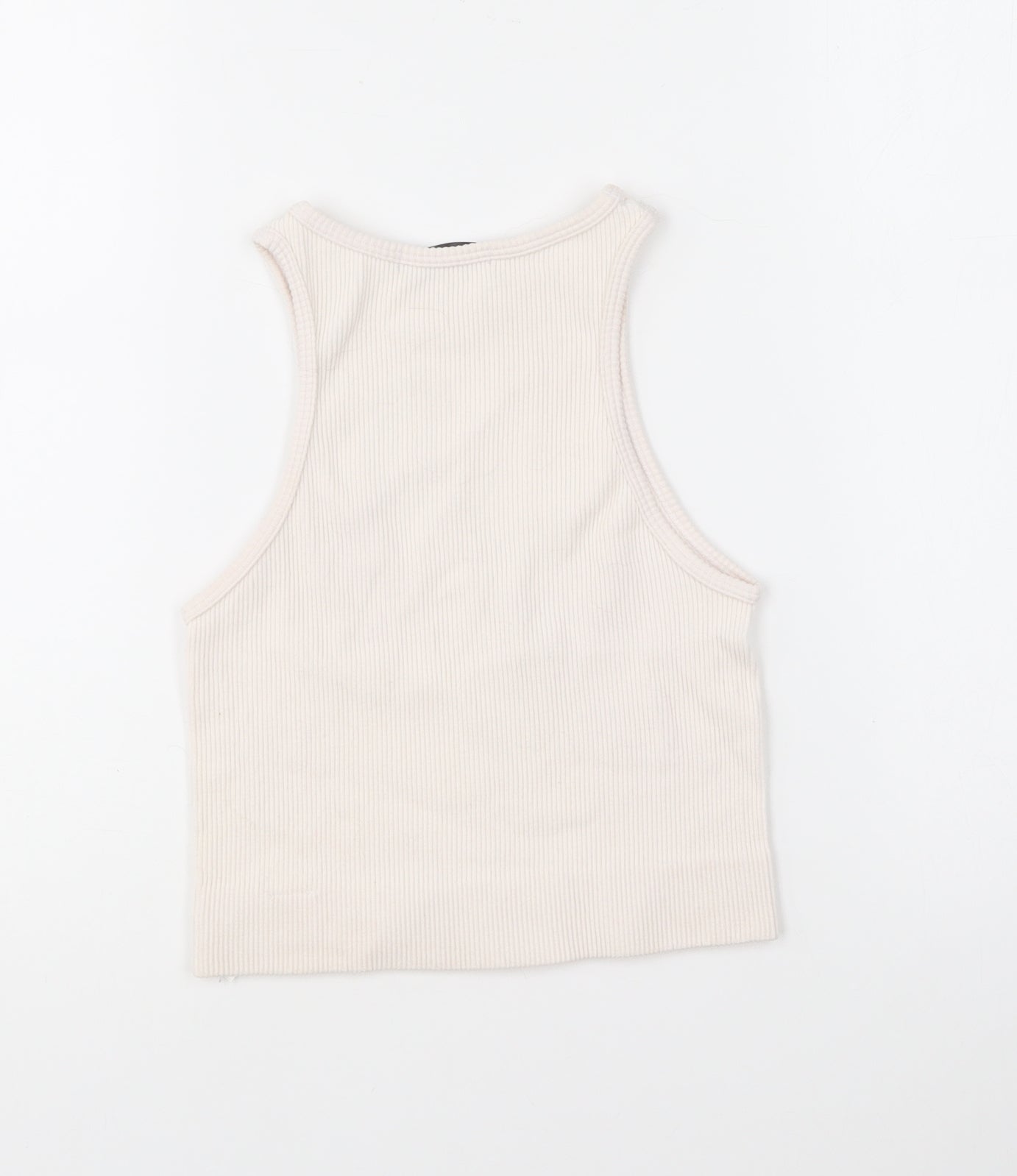 Womens UK Size XS Dunnes Stores Ivory Cropped Tank
