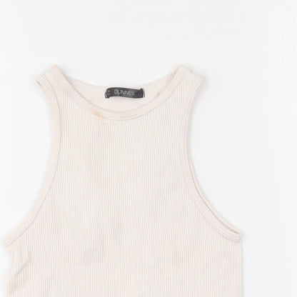 Womens UK Size XS Dunnes Stores Ivory Cropped Tank