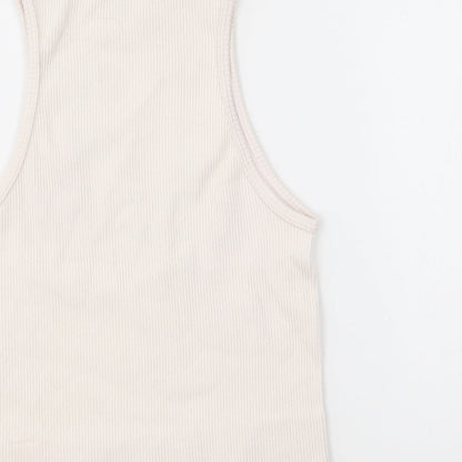 Womens UK Size XS Dunnes Stores Ivory Cropped Tank