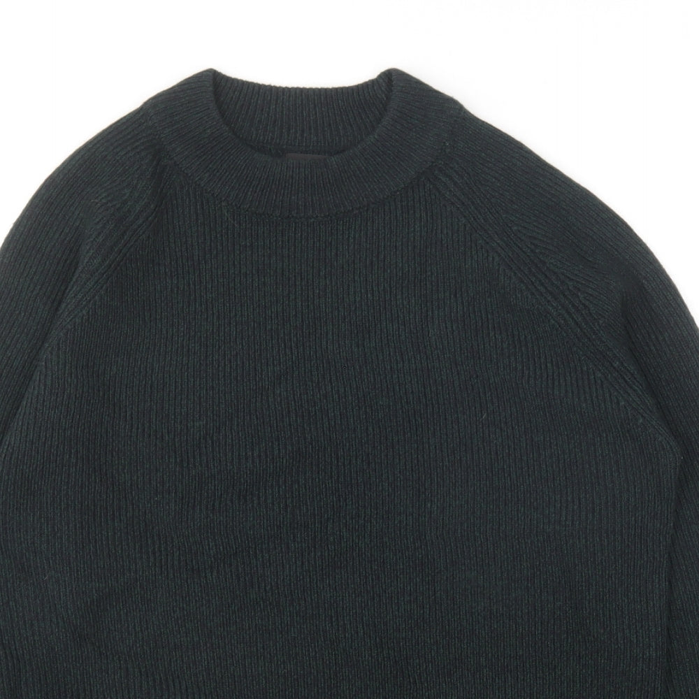 Burton Mens Green Round Neck Acrylic Pullover Jumper Size M