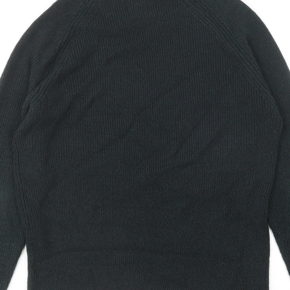 Burton Mens Green Round Neck Acrylic Pullover Jumper Size M