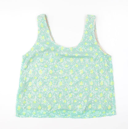 Womens UK Size 16 Poppy Lux Green Basic Tank