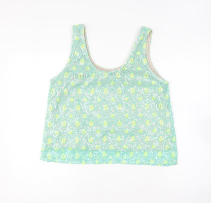 Womens UK Size 16 Poppy Lux Green Basic Tank
