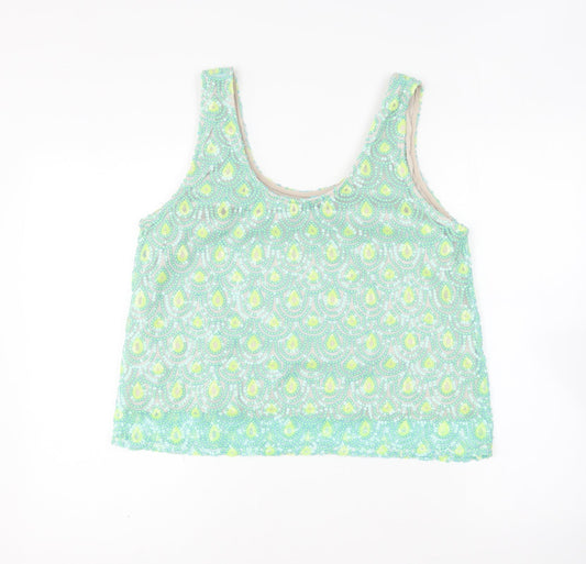 Womens UK Size 16 Poppy Lux Green Basic Tank