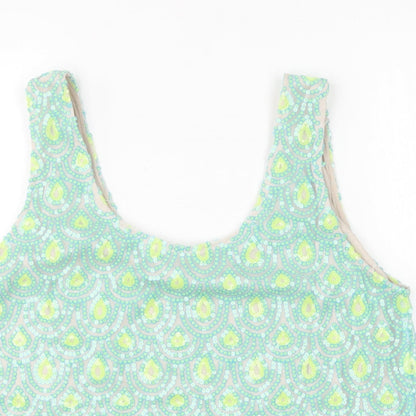 Womens UK Size 16 Poppy Lux Green Basic Tank