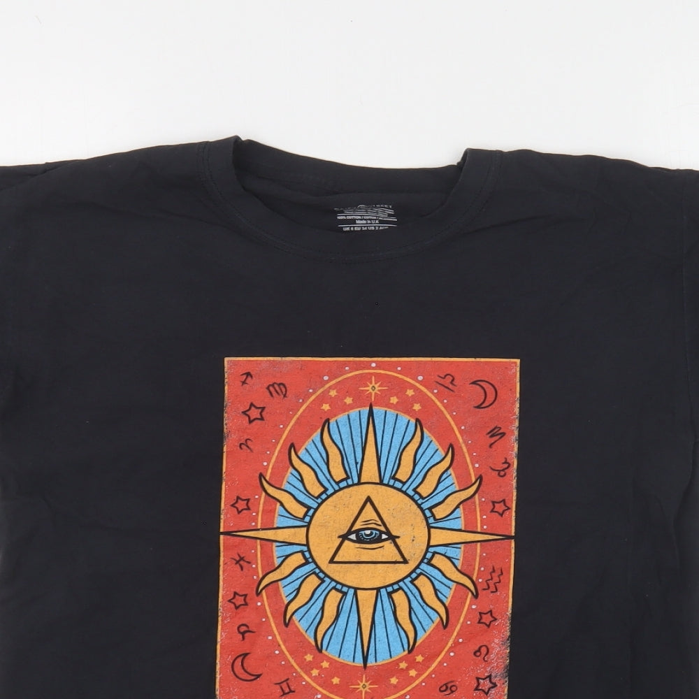 Daisy Street Womens Blue Cotton Basic T-Shirt Size 6 Round Neck