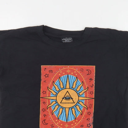 Daisy Street Womens Blue Cotton Basic T-Shirt Size 6 Round Neck