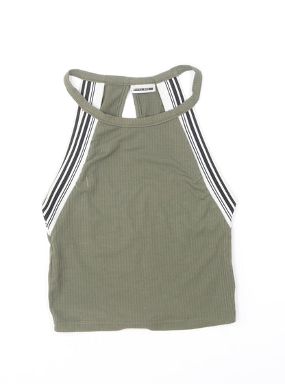 Noisy may Womens Green Polyester Cropped T-Shirt Size 10 Halter