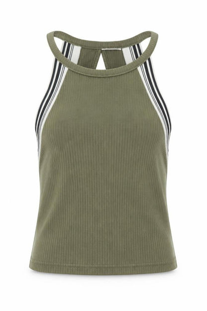 Womens UK Size 10 Noisy may Green Cropped T-Shirt
