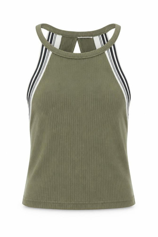 Womens UK Size 10 Noisy may Green Cropped T-Shirt