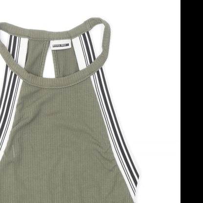 Noisy may Womens Green Polyester Cropped T-Shirt Size 10 Halter
