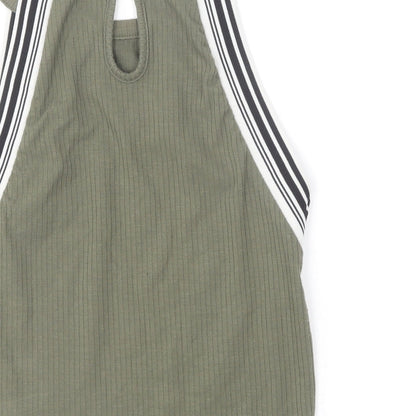 Noisy may Womens Green Polyester Cropped T-Shirt Size 10 Halter