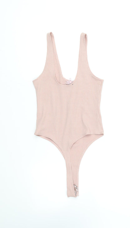 Love & Other Things Womens Pink Polyester Bodysuit One-Piece Size XS Snap